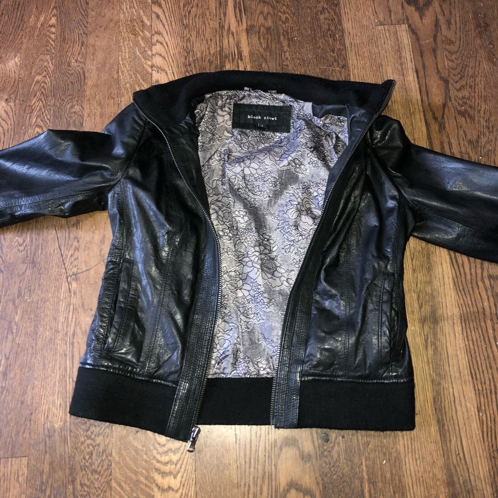 Black Rivet REAL Leather Jacket